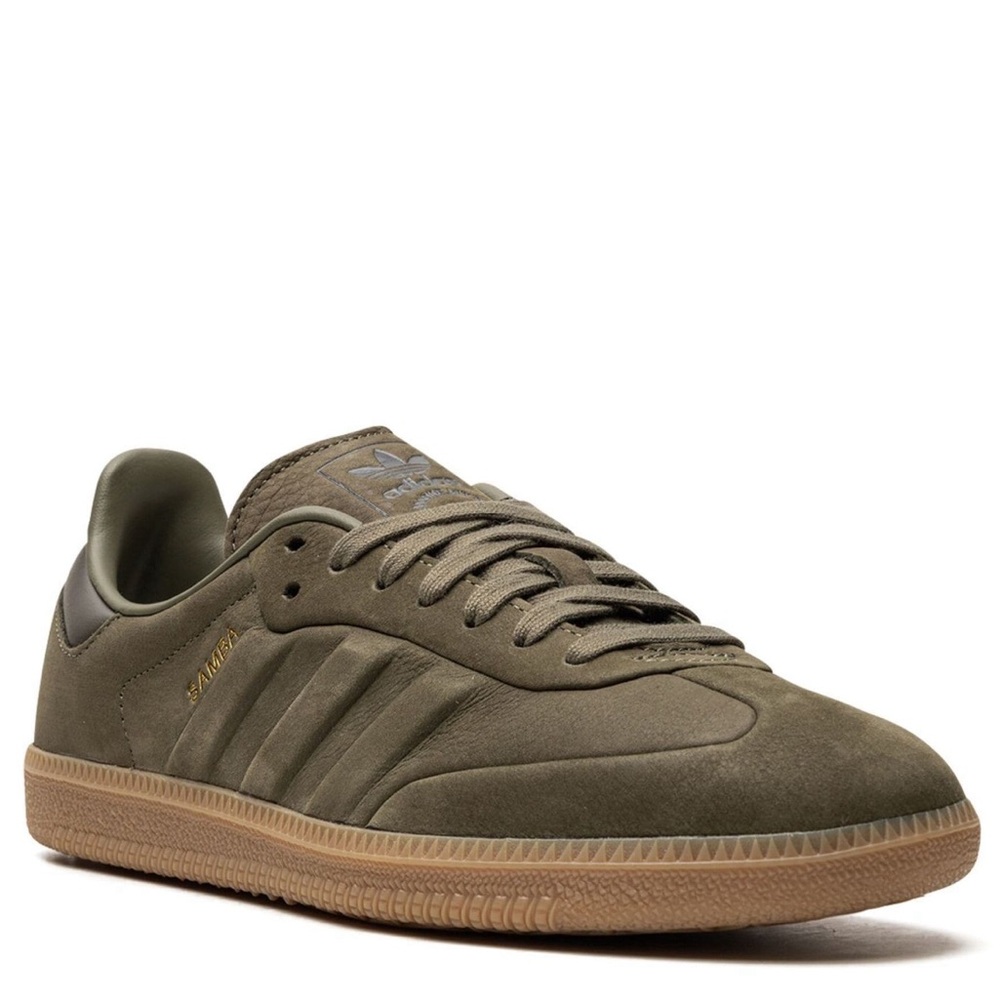 Green leather sambas